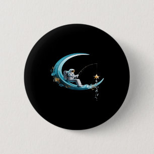 Funny Astronaut Christmas Floral Chinoiserie Space 6 Cm Round Badge