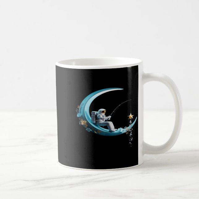 Funny Astronaut Christmas Floral Chinoiserie Space Coffee Mug (Right)