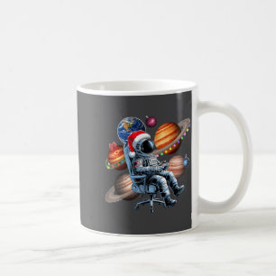 Funny Astronaut Christmas Space Lights Santa Hat P Coffee Mug