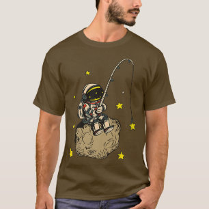 Funny astronaut fishing stars on a comet  T-Shirt