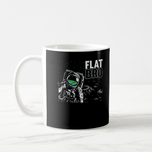 Funny Astronaut Flat Earth Conspiracy Theory Humou Coffee Mug (Left)
