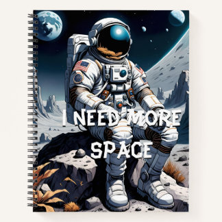 Funny Astronaut Gift – I Need More Space Notebook