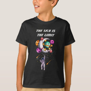 Funny Astronaut Holding a Balloon of Planets T-Shirt