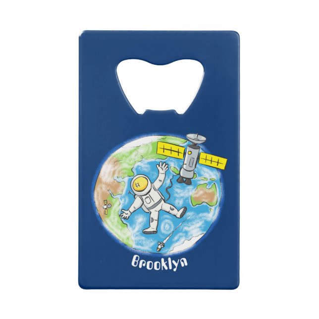 Funny astronaut in space and earth cartoon (Front)