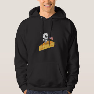 Funny Astronaut Moon Landing Cheese design Space P Hoodie