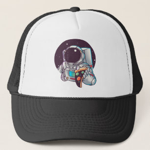 Funny Astronaut Pizza Galaxy Gift, Pizza Lover  Trucker Hat