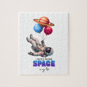 Funny Astronaut Planet Balloons - I Need More Spac Jigsaw Puzzle