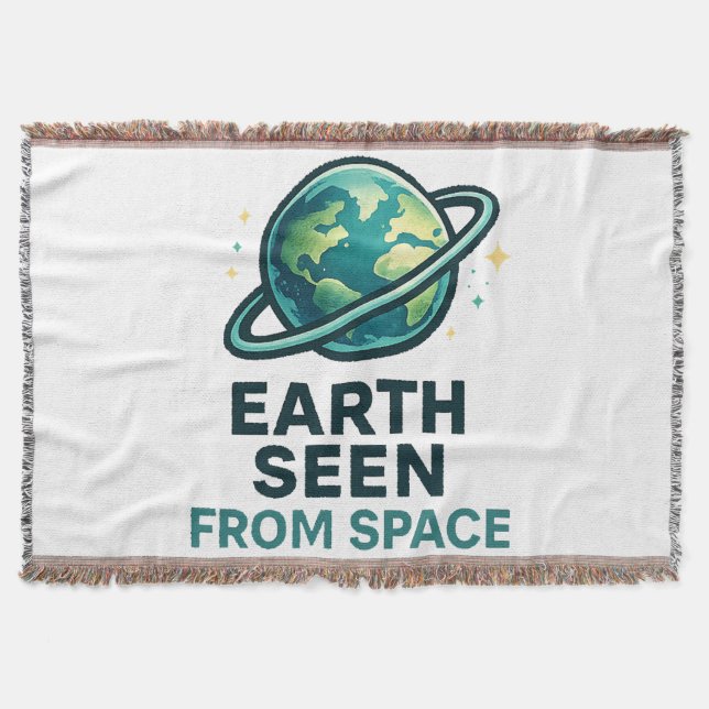 Funny Astronaut Planets Throw Blanket (Front)