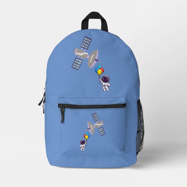 funny astronaut printed backpack (Front)