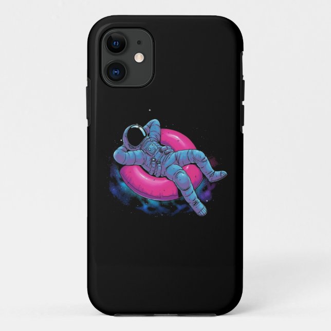 Funny Astronaut riding doughnut Case-Mate iPhone Case (Back)