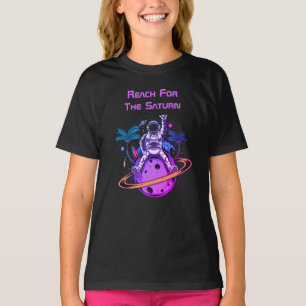 Funny Astronaut Sitting On Saturn T-Shirt