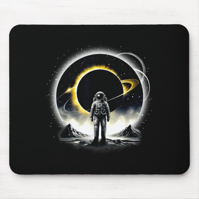 Funny Astronaut Space Eclipse Planet Science Solar Mouse Mat (Front)