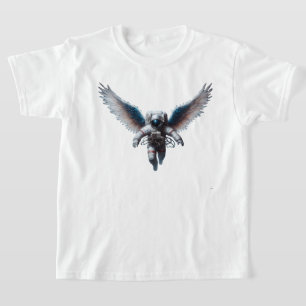 Funny Astronaut with Angel Wings in Space T-Shirt