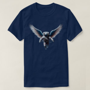 Funny Astronaut with Angel Wings in Space T-Shirt