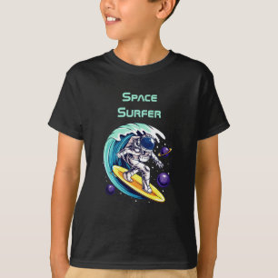 Funny Astronauts Surfing in Space T-Shirt