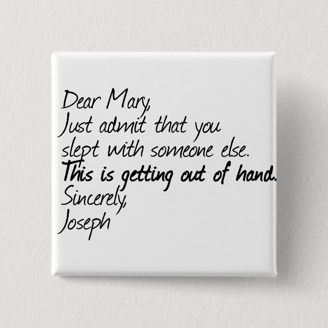 Funny atheist design 15 cm square badge (Front)