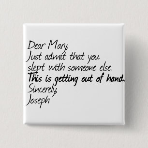 Funny atheist design 15 cm square badge