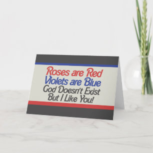 funny atheist valentine holiday card
