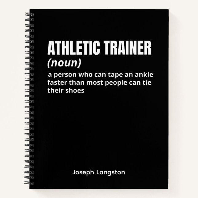 Funny Athletic Trainer Definition Notebook (Front)