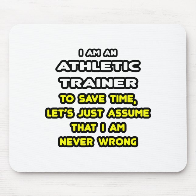 Funny Athletic Trainer T-Shirts Mouse Mat (Front)