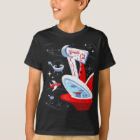 Funny Atomic Cat Cafe Retro Futuristic Spaceport M