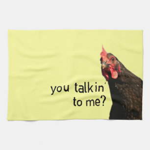 Funny Attitude Chicken Tea Towel