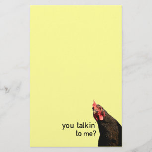 Funny Attitude Chicken - you talkin to me? Stationery