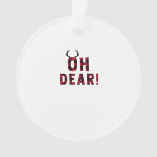 Funny Attitude Oh Dear Plaid Deer Creative Design Ornament