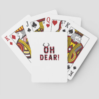 Funny Attitude Oh Dear Plaid Deer Creative Design  Playing Cards