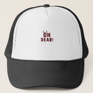 Funny Attitude Oh Dear Plaid Deer Creative Design  Trucker Hat