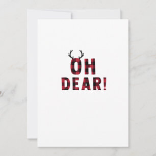 Funny Attitude Oh Dear Plaid DeerFlat Holiday Card