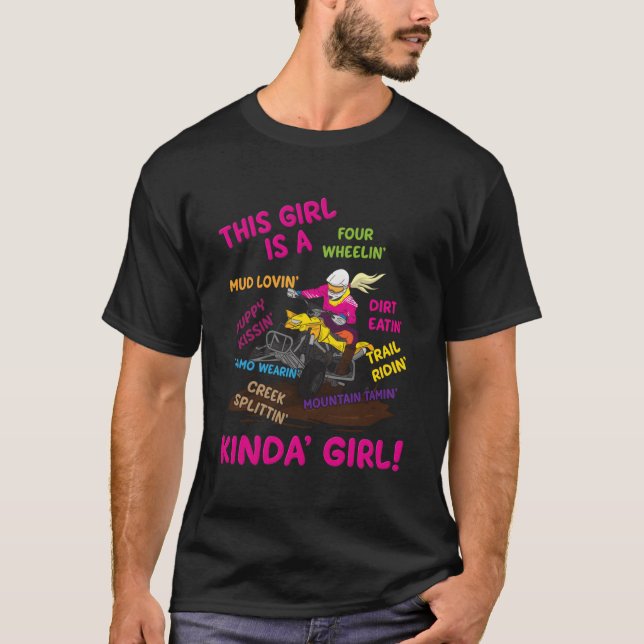 Funny Atv Quad Biking Saying - Atv Girl - Four Whe T-Shirt (Front)