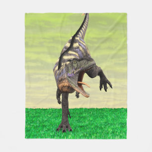 Funny Aucasaurus Roaring Prehistoric Dino Art Fleece Blanket
