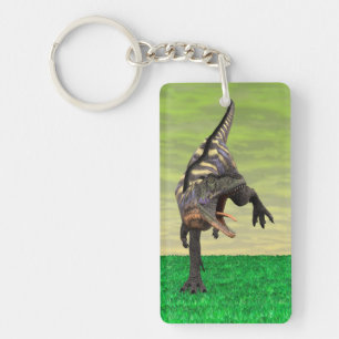 Funny Aucasaurus Roaring Prehistoric Dino Art Key Ring