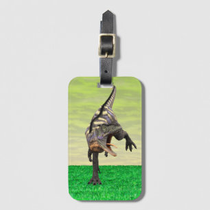 Funny Aucasaurus Roaring Prehistoric Dino Art Luggage Tag