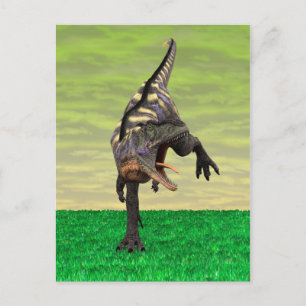Funny Aucasaurus Roaring Prehistoric Dino Art Postcard
