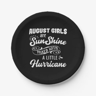 Funny August Birthday Shirts Gifts Paper Plate