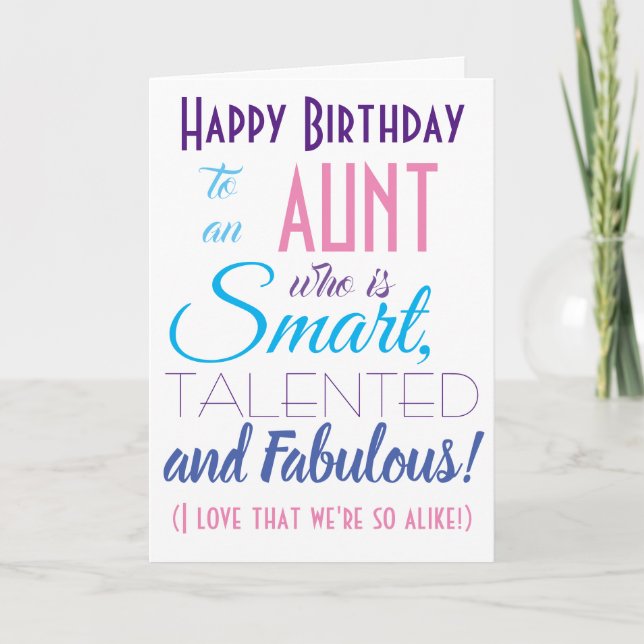 Funny Aunt Happy Birthday Card (Front)