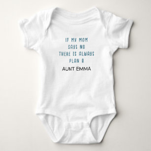FUNNY AUNT Slogan Custom Name Baby Bodysuit