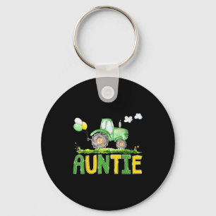 Funny Auntie Birthday Boy Tractor Farm Truck Match Key Ring