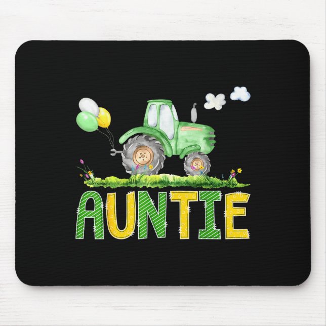 Funny Auntie Birthday Boy Tractor Farm Truck Match Mouse Mat (Front)