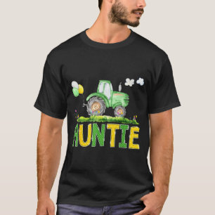 Funny Auntie Birthday Boy Tractor Farm Truck Match T-Shirt
