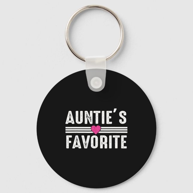 Funny Auntie'ss Favorite Son Daughter I'm Auntie's Key Ring (Front)