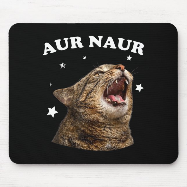 Funny Aur Naur Cat Style Oh No Surprised Cat Meme  Mouse Mat (Front)