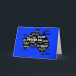 Funny Aussie map Card<br><div class="desc">Funny Aussie map birthday cards for British expats living in Oz, or anyone planning to visit Australia and all of the dangerous critters in Oz.If you're after spoof Australian greeting cards to show off your British humour these Aussie cards are for you.</div>