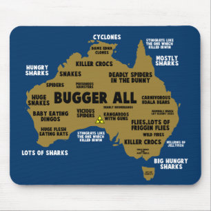 Funny Aussie map Mouse Mat