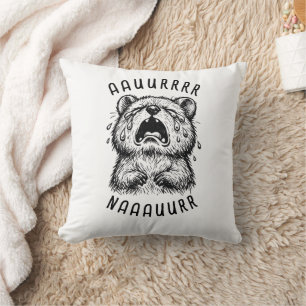 Funny Australian Aur Naur (Oh No) Crying Quokka Cushion