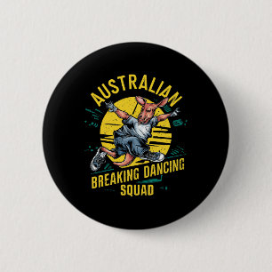 Funny Australian Break Dancing Squad Kangaroo 6 Cm Round Badge