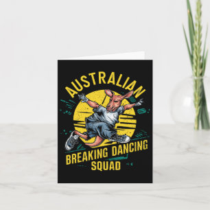 Funny Australian Break Dancing Squad Kangaroo  Card