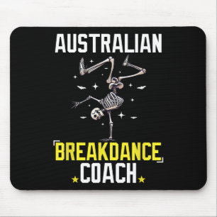Funny Australian Breakdance Coach Skeleton Hallowe Mouse Mat
